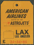 American Airlines Astrojets Bag Tag LAX