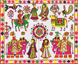 AI Stationery Folder with Maharajah on Elephant & Other Animals  - Outside Cover